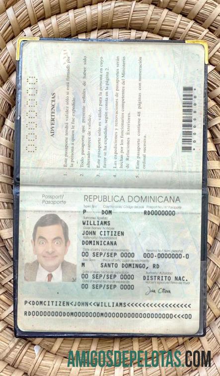 Look fotográfico do passe para a República Dominicana baixar para verificação